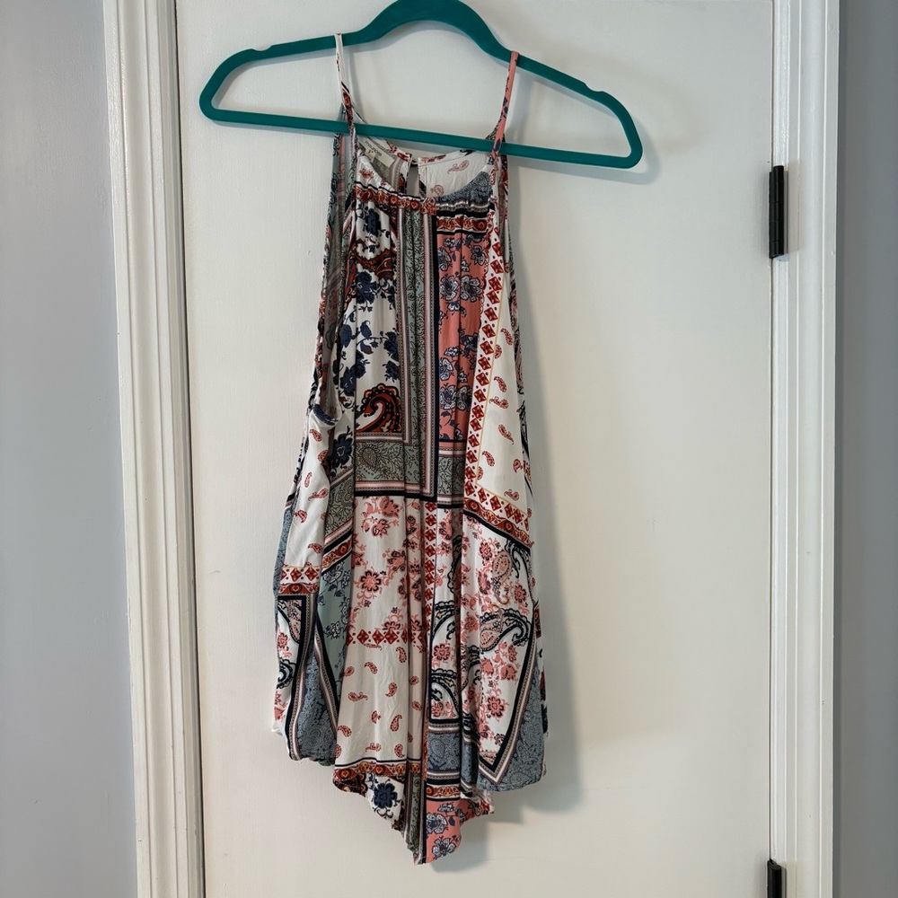 Maurices Cream Asymmetrical Graphic Camisole